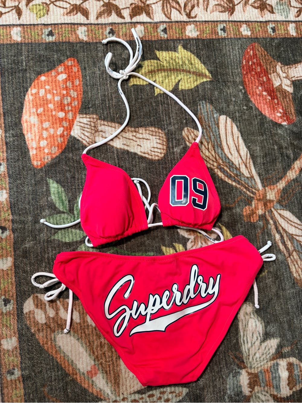 Superdry Women’s Hot Pink Tie-Side Bikini Set